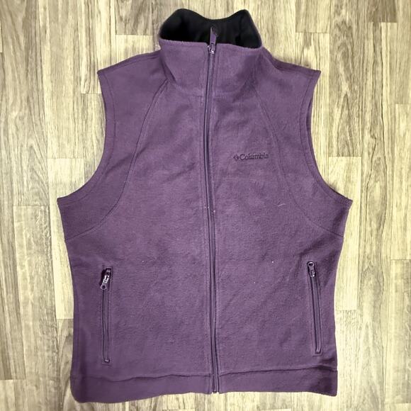Columbia Women’s Purple Full-Zip Fleece Vest Outdoor Sleeveless Jacket - Picture 1 of 4